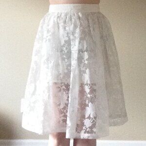 Topshop White floral a-line Skirt